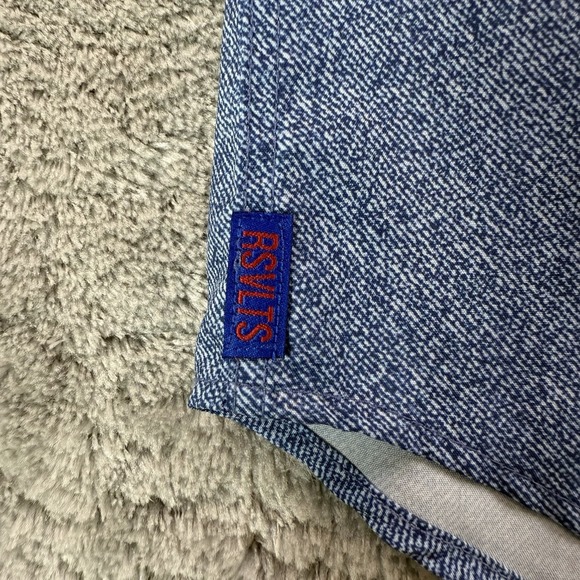 RSVLTS Kunuflex Shirt Mens Large USA Flag Western Pearl Snap Button Short Sleeve - Picture 9 of 10